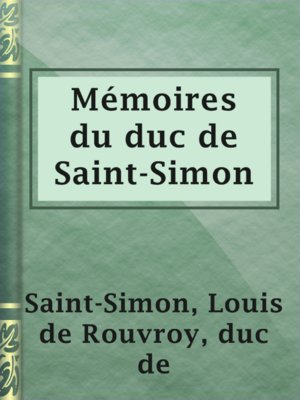cover image of Mémoires du duc de Saint-Simon